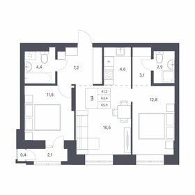 73,4 м², 3-комнатная квартира 7 000 000 ₽ - изображение 72