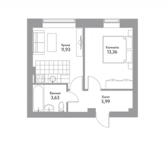 34,5 м², 1-комнатная квартира 3 208 500 ₽ - изображение 23