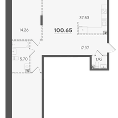 Квартира 100,7 м², 2-комнатная - изображение 2