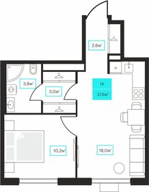 36,8 м², 1-комнатная квартира 4 700 000 ₽ - изображение 115