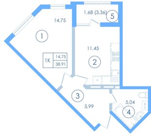 45,3 м², 2-комнатная квартира 6 300 000 ₽ - изображение 88