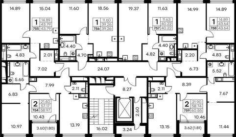 62,3 м², 2-комнатная квартира 19 430 000 ₽ - изображение 25