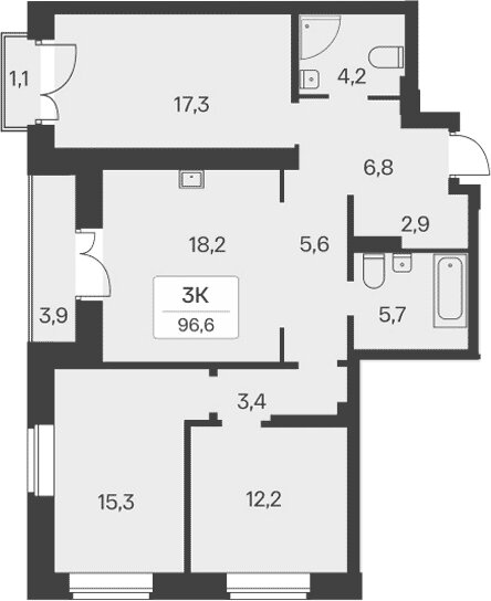 97 м², 3-комнатная квартира 15 750 000 ₽ - изображение 1