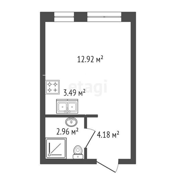 23,7 м², квартира-студия 3 250 000 ₽ - изображение 1