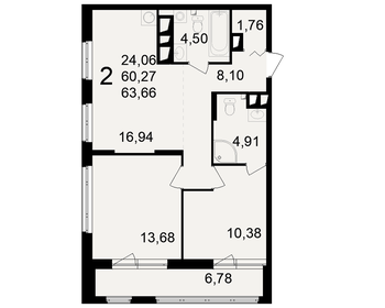63,6 м², 2-комнатная квартира 6 198 075 ₽ - изображение 9