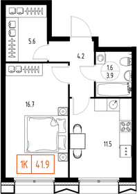 41,6 м², 1-комнатная квартира 10 851 884 ₽ - изображение 21