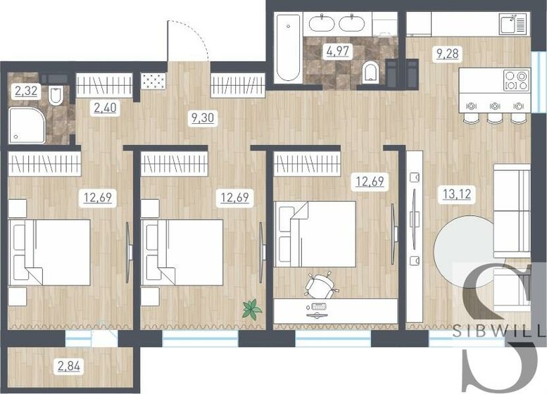 80,9 м², 4-комнатная квартира 7 335 816 ₽ - изображение 12
