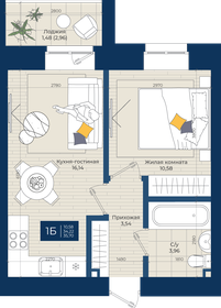 Квартира 36,4 м², 1-комнатная - изображение 1