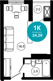 24 м², 1-комнатная квартира 4 200 000 ₽ - изображение 83
