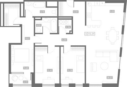 202,4 м², 3-комнатная квартира 55 657 248 ₽ - изображение 65