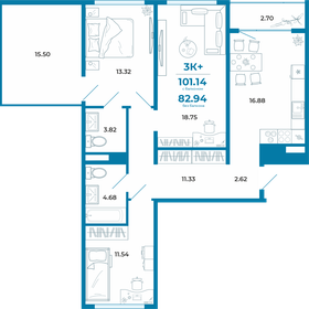 Квартира 82,9 м², 3-комнатная - изображение 1