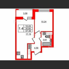 Квартира 35,6 м², 1-комнатная - изображение 1