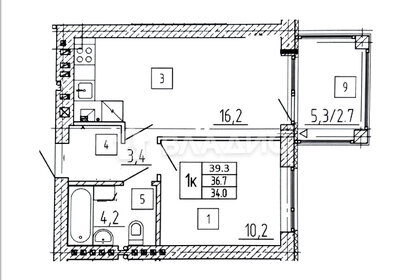 Квартира 39,3 м², 1-комнатная - изображение 2