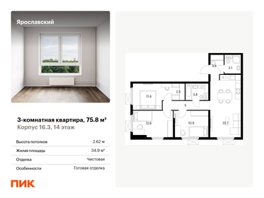 80 м², 3-комнатная квартира 19 000 000 ₽ - изображение 101