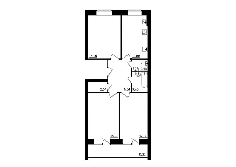 79,5 м², 3-комнатная квартира 6 119 190 ₽ - изображение 1