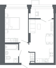 Квартира 42,2 м², 1-комнатная - изображение 1