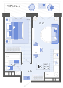 43 м², 1-комнатная квартира 5 076 568 ₽ - изображение 1