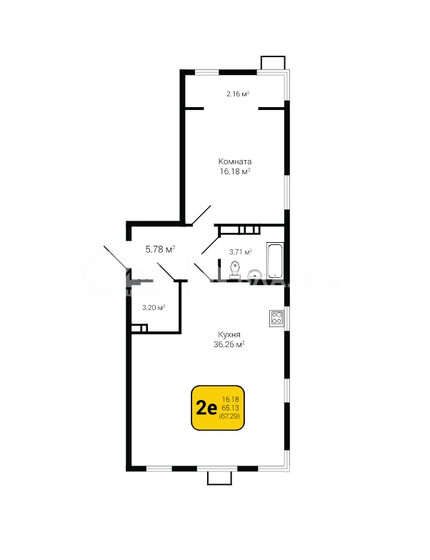 67,3 м², 1-комнатная квартира 5 921 520 ₽ - изображение 1