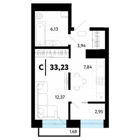 Квартира 33,2 м², 1-комнатная - изображение 1