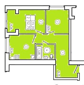 Квартира 52,8 м², 2-комнатная - изображение 1