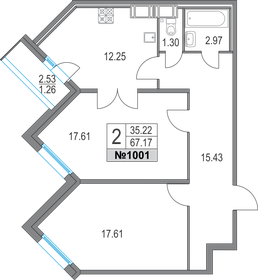 61 м², 2-комнатная квартира 15 090 000 ₽ - изображение 128