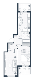 56,9 м², 2-комнатная квартира 8 653 360 ₽ - изображение 86