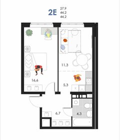 46,2 м², 2-комнатная квартира 4 618 152 ₽ - изображение 36