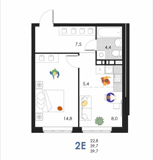 39,7 м², 2-комнатная квартира 4 008 906 ₽ - изображение 17