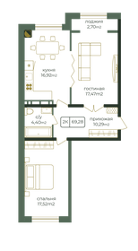 67,7 м², 2-комнатная квартира 7 180 440 ₽ - изображение 10