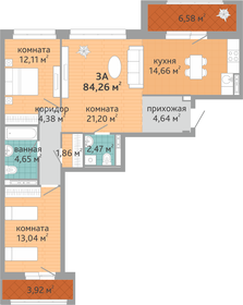 84,1 м², 3-комнатная квартира 10 615 000 ₽ - изображение 13