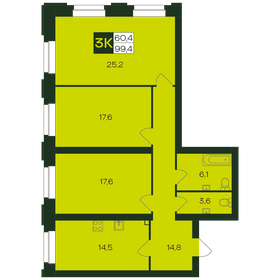 80,3 м², 3-комнатная квартира 6 990 000 ₽ - изображение 45