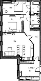 Квартира 119 м², 2-комнатная - изображение 1