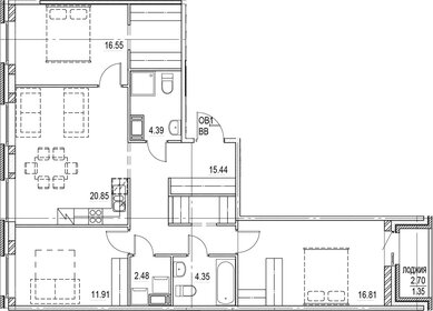 Квартира 94,1 м², 3-комнатная - изображение 1