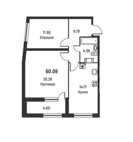 Квартира 60,1 м², 2-комнатная - изображение 1