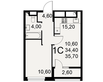 43,7 м², 1-комнатная квартира 3 100 000 ₽ - изображение 49