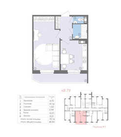 Квартира 40,9 м², 1-комнатная - изображение 1