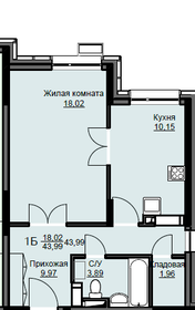 Квартира 44 м², 1-комнатная - изображение 1