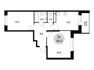 50,2 м², 2-комнатная квартира 6 526 000 ₽ - изображение 39