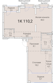 114,8 м², 1-комнатная квартира 22 433 400 ₽ - изображение 35