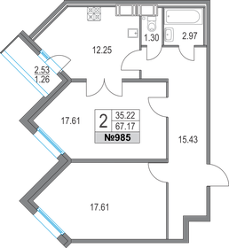 61 м², 2-комнатная квартира 15 090 000 ₽ - изображение 127