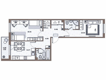 54,4 м², 2-комнатная квартира 8 000 000 ₽ - изображение 86