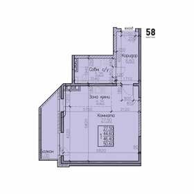 Квартира 46,4 м², 1-комнатная - изображение 1