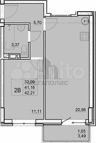 Квартира 41,2 м², 2-комнатная - изображение 1