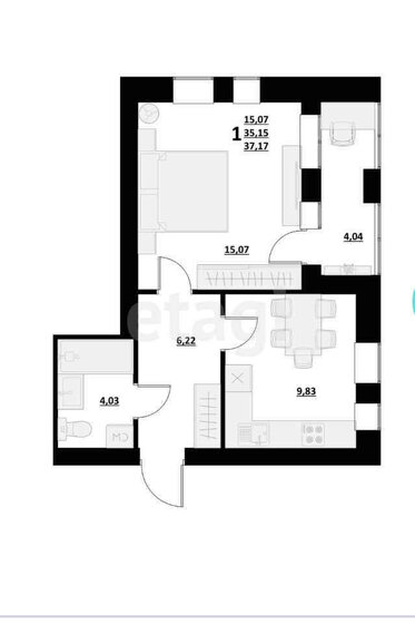 37,2 м², 1-комнатная квартира 3 200 000 ₽ - изображение 51