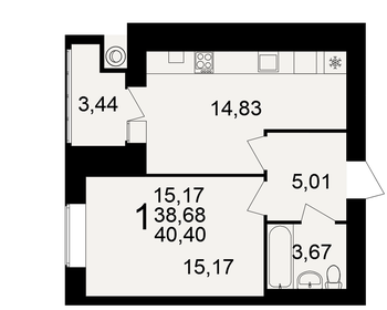 38,3 м², 1-комнатная квартира 4 499 000 ₽ - изображение 28