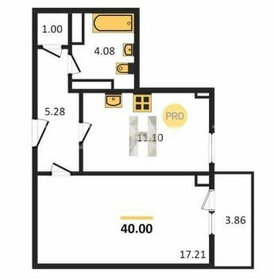 Квартира 39,9 м², 1-комнатная - изображение 1