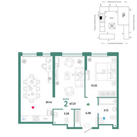 72,7 м², 2-комнатная квартира 11 000 000 ₽ - изображение 96