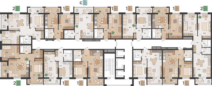 30,9 м², 1-комнатная квартира 4 600 000 ₽ - изображение 74