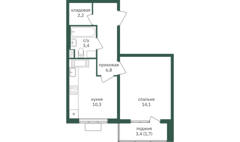 42,7 м², 1-комнатная квартира 17 000 000 ₽ - изображение 33