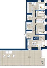 Квартира 123,7 м², 3-комнатная - изображение 1